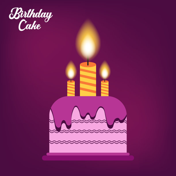 生日蛋糕上有蜡烛图标图片下载