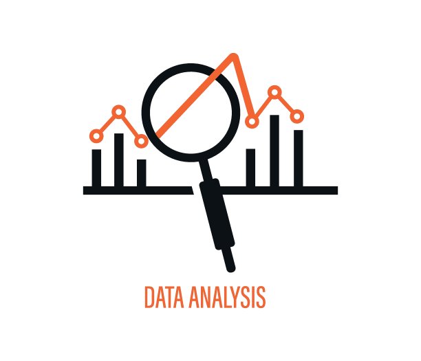 数据分析线图标与商业图形或图表与放大镜。图片下载