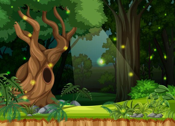 魔法森林景观背景图片下载