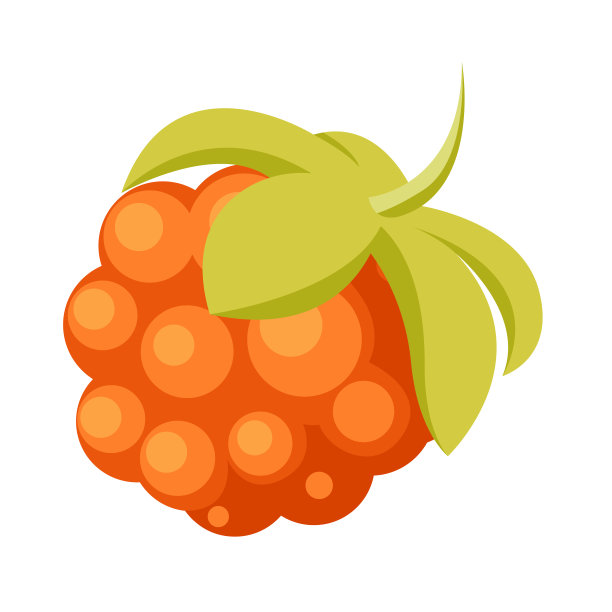 单个云莓树叶图标。简单风格矢量插图图片下载
