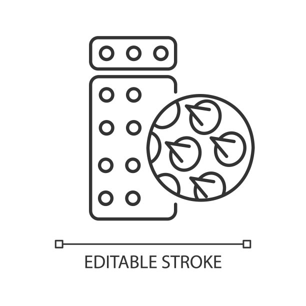 穴位按摩垫和枕头直线图标图片下载