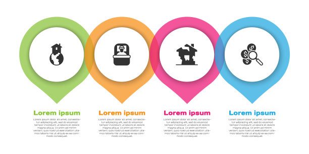 为无家可归者设立庇护所，睡袋，毁坏的房子和搜查资金。业务信息模板。向量图片下载