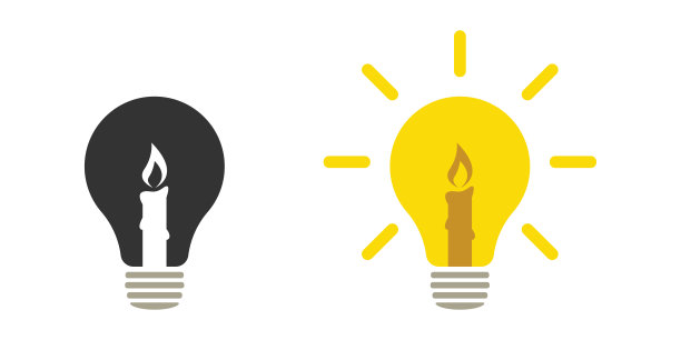 灯的图标集。蜡烛和灯图标收集。平的风格。图片下载