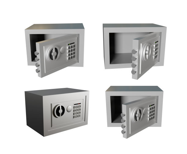 3D渲染安全图标，安全和保护标志图片下载