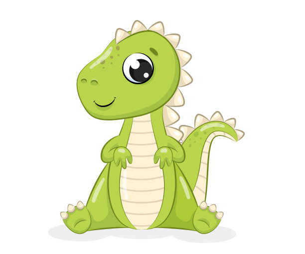 可爱的小恐龙插图。向量插图婴儿淋浴，贺卡，派对邀请，时尚衣服t恤印花布。图片下载