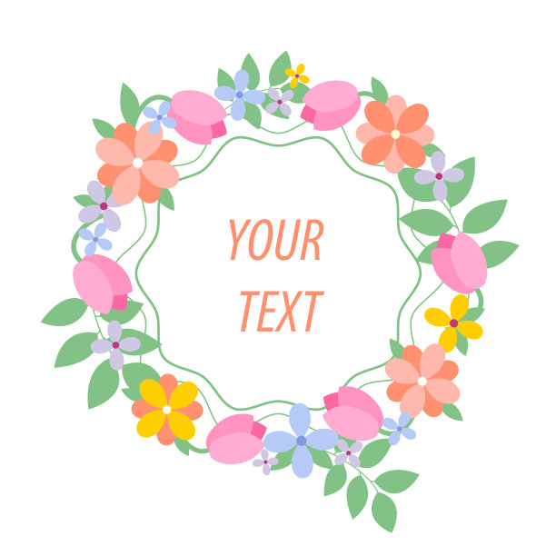 夏天的花冠和树叶图片下载