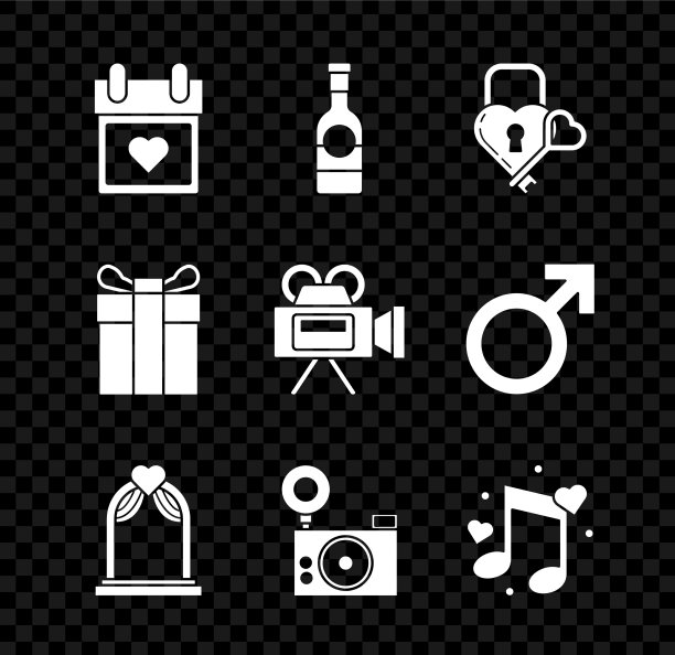 设日历用心形香槟瓶城堡图片下载