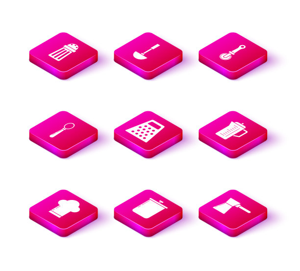 设置厨师帽，烹饪壶，勺子磨碎咖啡图片下载