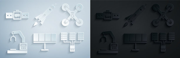 设置太阳能电池板无人机飞行机器人图片下载