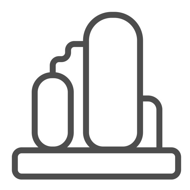 小型和大型燃料储罐线图标，石油工业概念，汽油仓库矢量标志在白色背景上，轮廓风格图标为移动概念和网页设计。矢量图形。图片下载