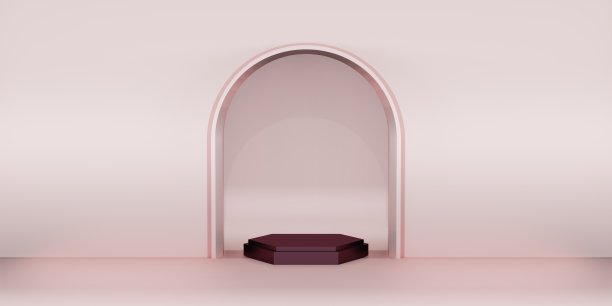 产品展示架简洁典雅的风格3D插画图片下载