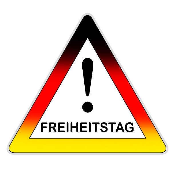 插图德国自由日和签名孤立在白色背景图片下载