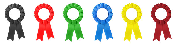 德国政的6枚勋章和颜色被隔离在白色背景下图片下载