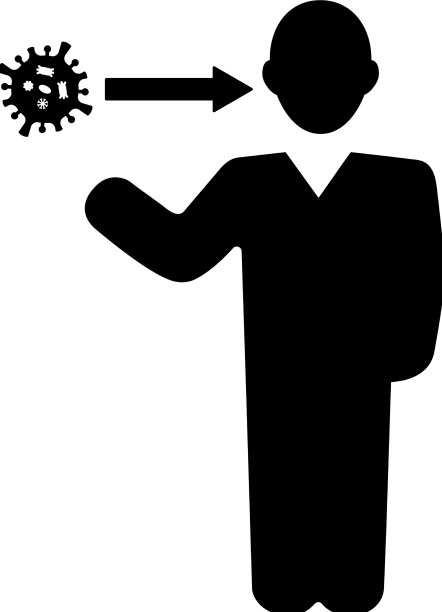 冠状病毒宿主人类图标黑色图形图片下载