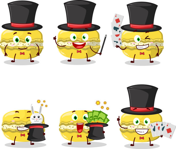 一个芒果马卡龙魔术师卡通人物图片下载