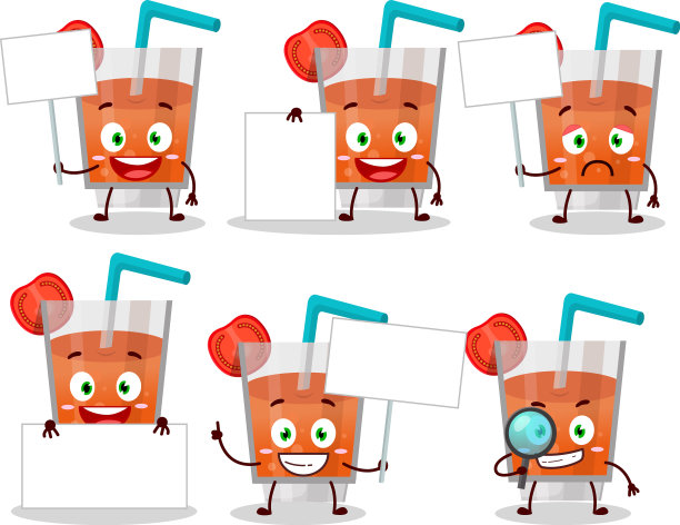 番茄汁卡通人物带来信息图片下载