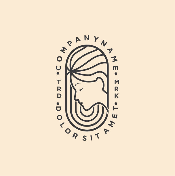 美女线条艺术设计插图。线条艺术脸简单现代美模板图标元素图片下载