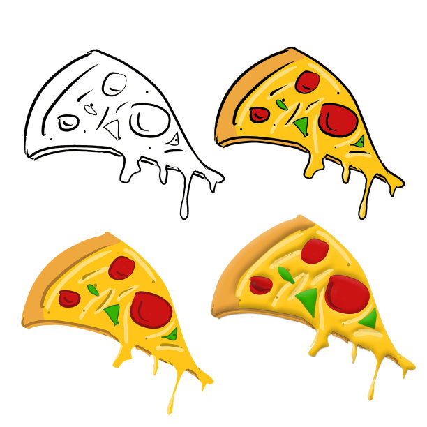 比萨快餐图标孤立图片下载