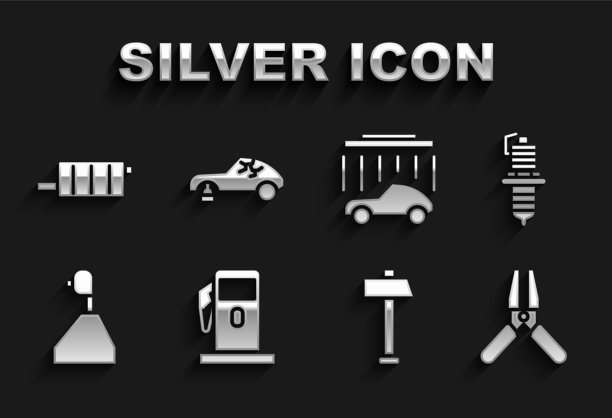 设置加油站汽油或汽车火花塞电池图片下载