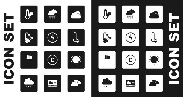 落日和乌云天气闪电图片下载