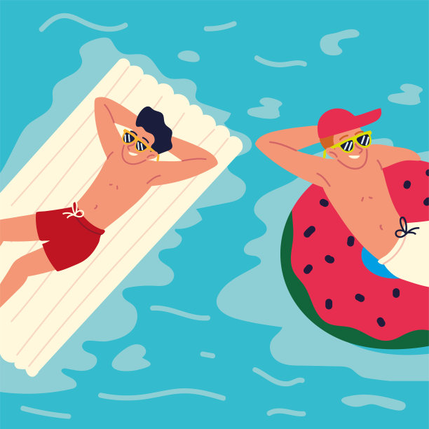 泳池里快乐的男人图片下载