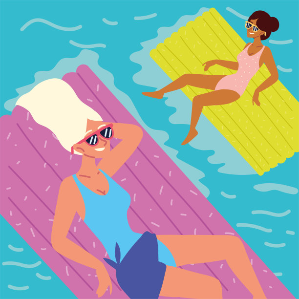 泳池里快乐的女人图片下载