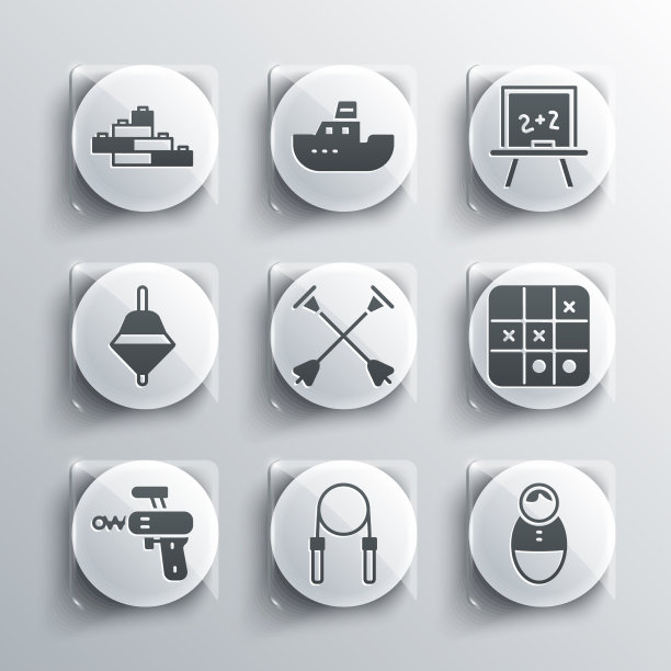 集跳绳、不倒锅、玩具娃娃、井字游戏图片下载