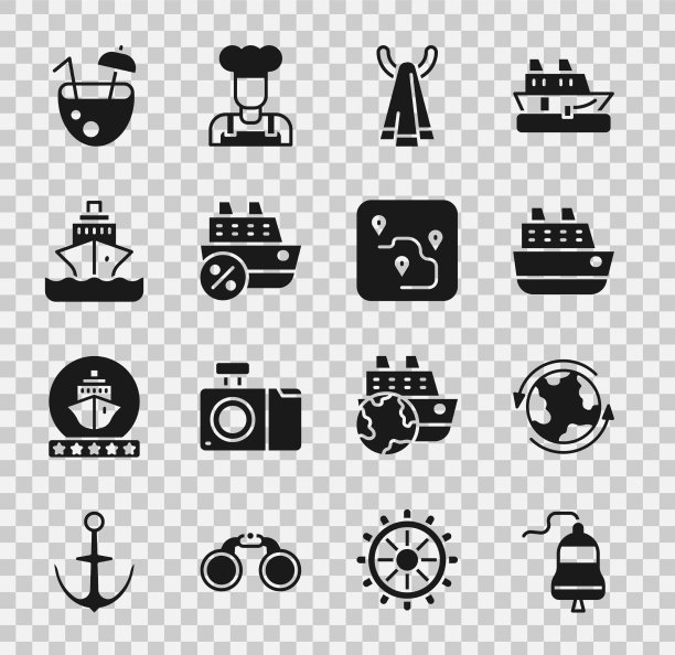 设船钟全球游船毛巾上图片下载