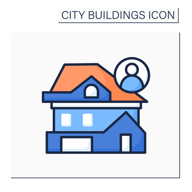 公寓建筑颜色图标图片下载