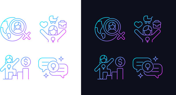 主流女权主义渐变图标设置为黑暗图片下载