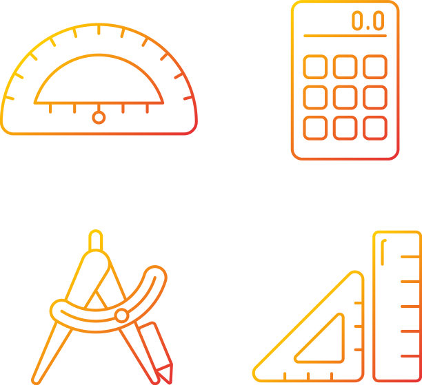 建筑系学生使用渐变线性图标图片下载