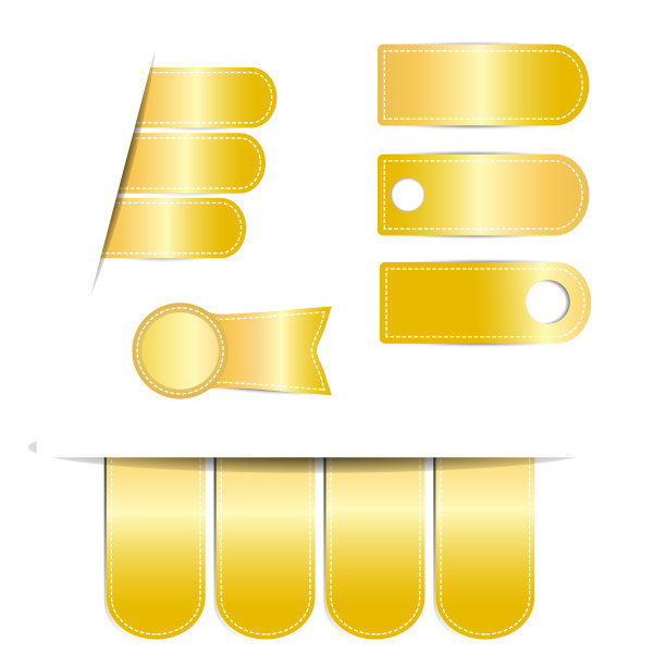 金色的金色丝带横幅在白色的背景图片下载