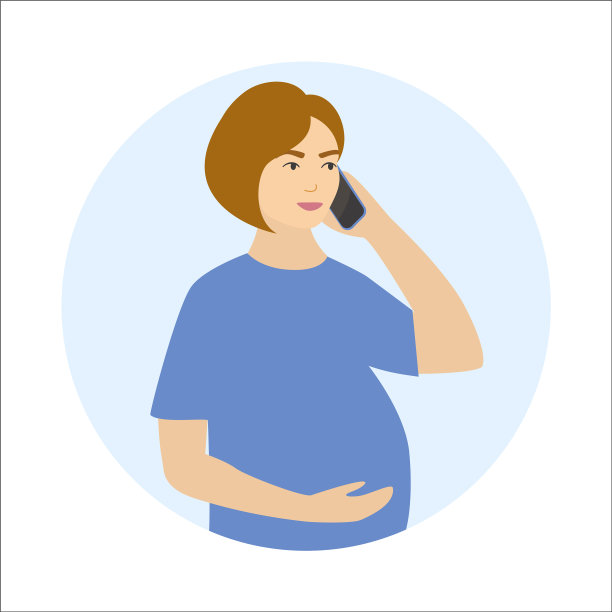 白人孕妇用手机打来电话图片下载