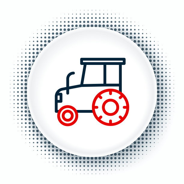 线拖拉机图标隔离在白色背景。色彩斑斓的轮廓的概念。向量图片下载