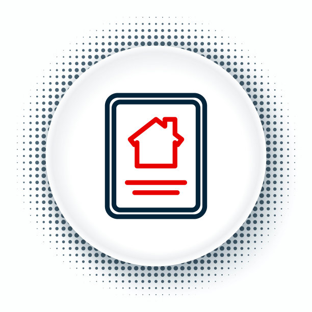 在线房地产房子在平板电脑图标隔离在白色背景。房贷概念，租房，买房，买房。色彩斑斓的轮廓的概念。向量图片下载