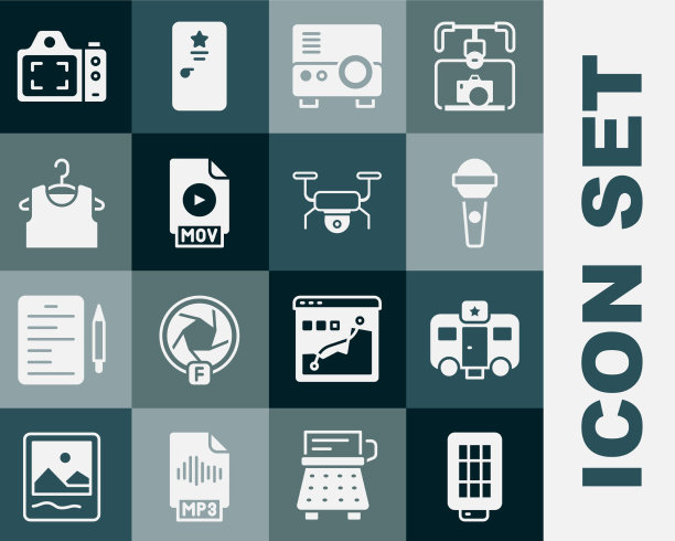 设置软箱灯演员拖车麦克风图片下载