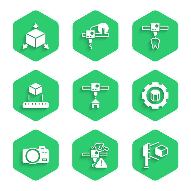 设置3d打印机屋警告扫描仪与立方体图片下载