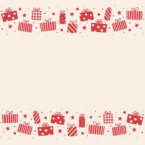 概念空的背景与手绘的礼物盒。圣诞节的设计。向量图片下载