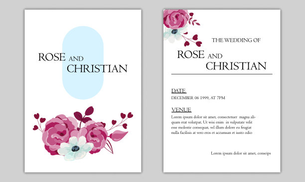 花卉婚礼请柬图片下载