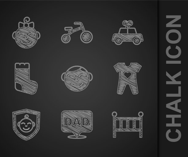 设小男孩头说话泡泡爸爸婴儿床图片下载