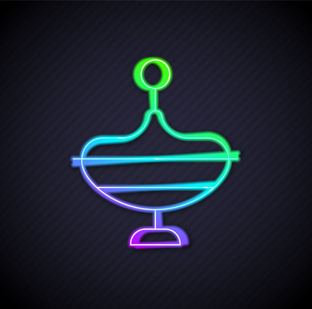 发光的霓虹灯线旋转玩具图标孤立图片下载