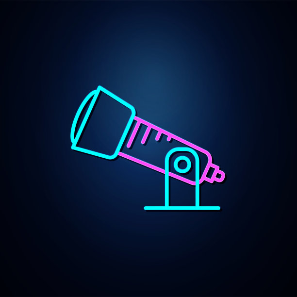 霓虹灯大望远镜看起来很清晰。图片下载