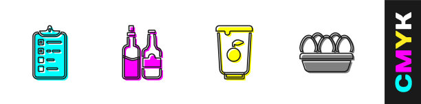 制定购物清单，威士忌瓶酸奶图片下载