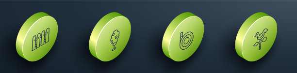 设置等距线花园围栏木树与图片下载