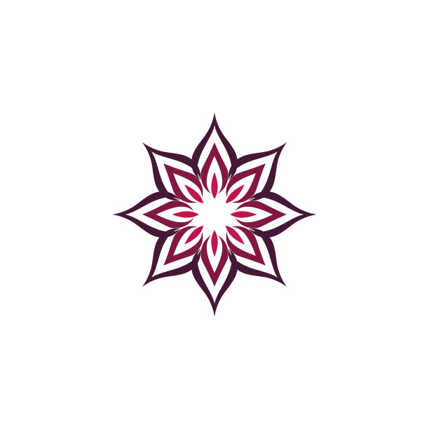 美丽的花朵或星星装饰标志图标图片下载