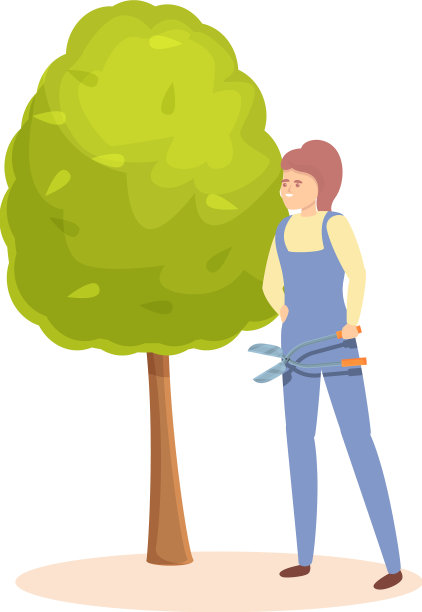 修剪花园树图标卡通人树篱图片下载