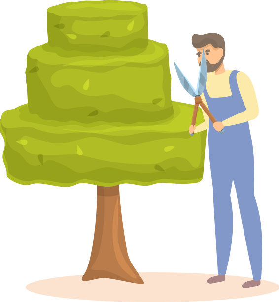 公园树木砍伐图标卡通花园图片下载