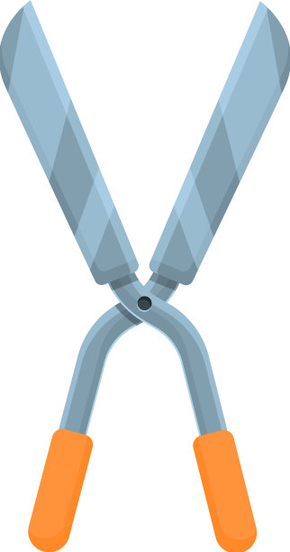 农场剪刀图标卡通树树篱图片下载