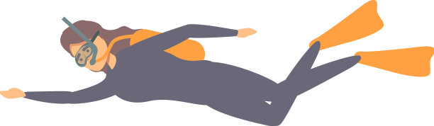 海洋潜水图标卡通潜水员水肺图片下载