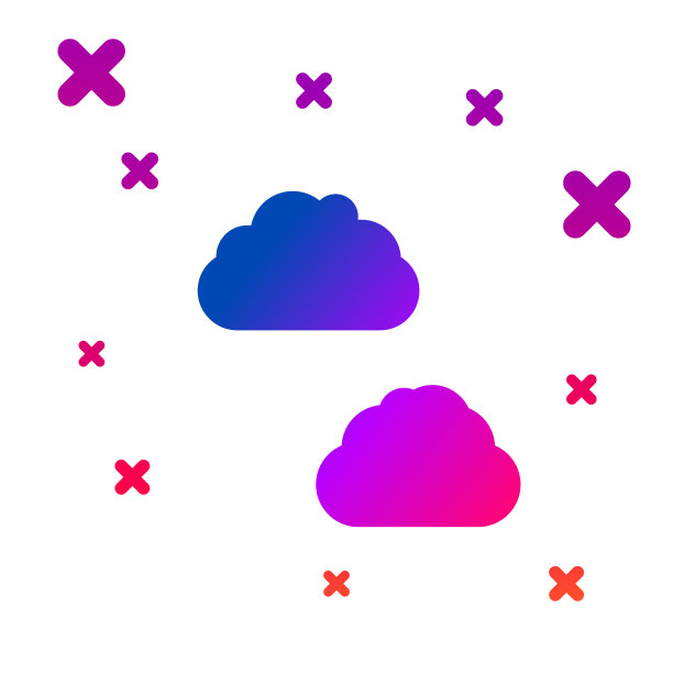 彩色云图标孤立在白色的背景图片下载